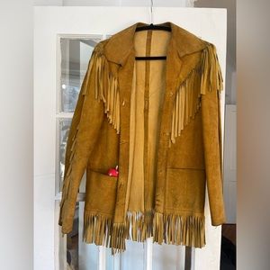 Vintage suede fringe jacket